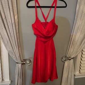 Hello Molly Red Cowl Neck Backless Sundress